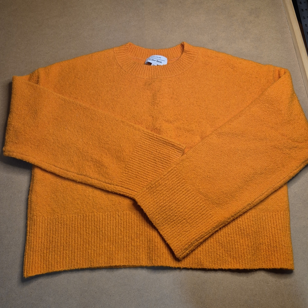 Paris Atelier & Other Stories Bright Orange Crewneck Sweater